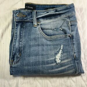 Classic Light Blue Distressed Women's Skinny Jeans